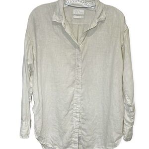 J Crew Baird Mcnutt Irish Linen Long Sleeve Relaxed Button Down Shirt S Ombre
